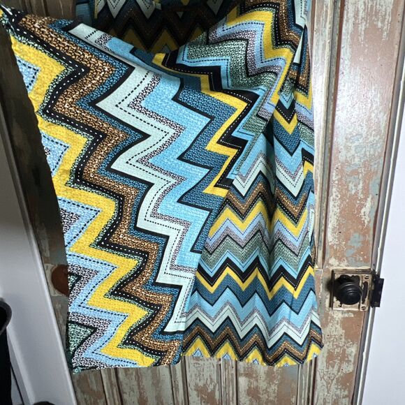 Lady Noiz Large Swing Style Dress Boho Groovy Vibes Chevron - Picture 3 of 16